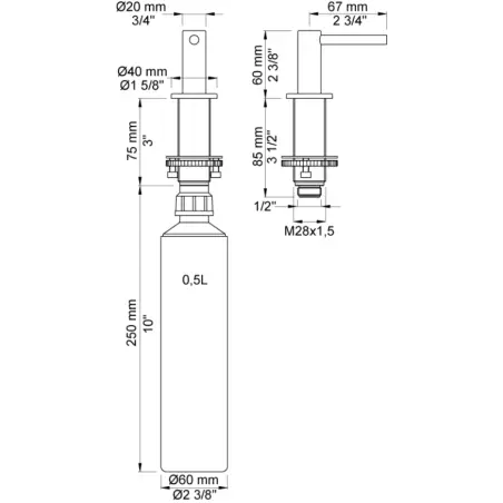 Vola T36 - 19 sæbedispenser - poleret messing natur
