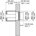 Vola A83-19 pneumatisk trykknap - poleret messing natur