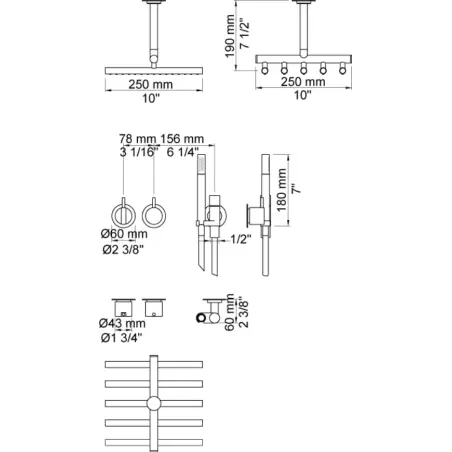 Vola 2471-051A - 17 indbygningsarmatur i blank sort