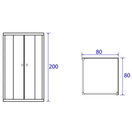 TopDesign Brusehjørne m/ skydedøre, 6mm, klar glas - 80x80x200cm