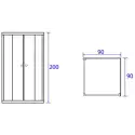 TopDesign Brusehjørne m/ skydedøre, 6mm, klar glas - 90x90x200cm