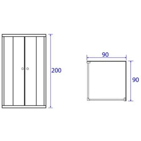 TopDesign Brusehjørne m/ skydedøre, 6mm, klar glas - 90x90x200cm