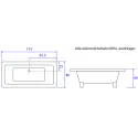 TopDesign fritstående firkantet badekar 170 X 80 cm