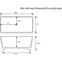 TopDesign fritstående firkantet stenbadekar 148 X 67 cm
