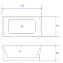 TopDesign fritstående badekar 170 X 80 cm