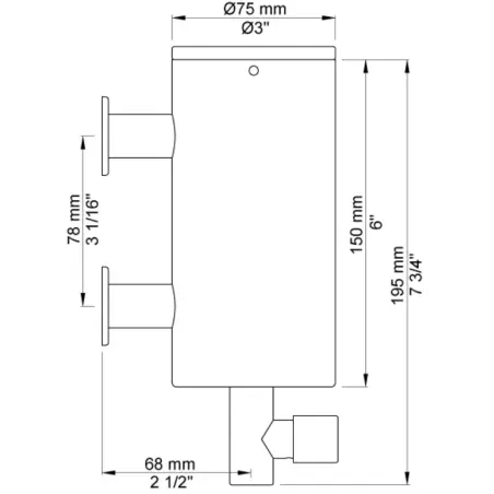 Vola T10 - 17 sæbedispenser 500 ml - blank sort