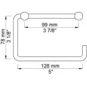 Vola T12-BP - 18 toiletrulleholder uden bagplade - blank hvid