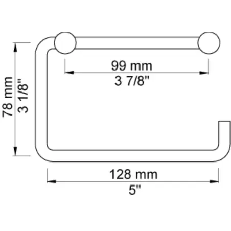 Vola T12-BP - 17 toiletrulleholder uden bagplade - blank sort