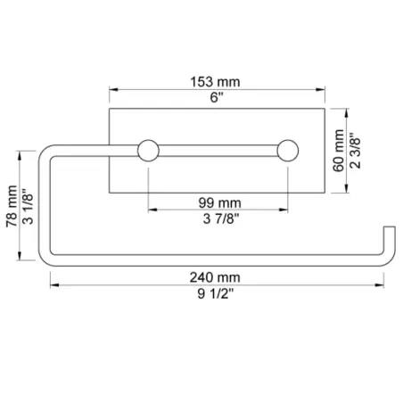 Vola T13 - 27 køkkenrulleholder - mat sort