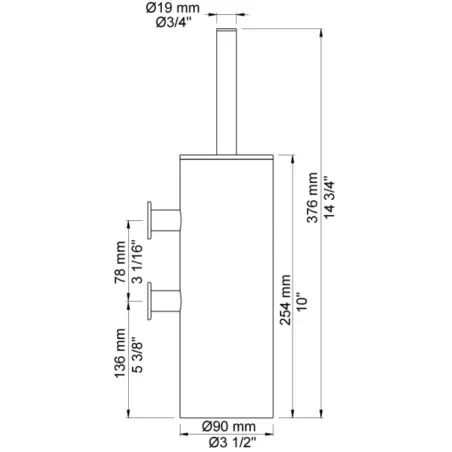 Vola T33 - 28 væghængt toiletbørste - mat hvid