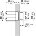Vola A83-27 2-skyls pneumatisk trykknap i mat sort