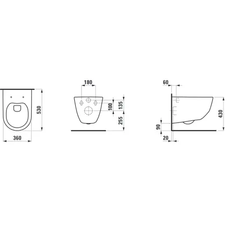 LAUFEN PRO RIMLESS HÆNGESK LCC