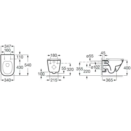 Laufen Roca Gap rimless Væghængt toilet inkl. sæde, soft close & quickrelease