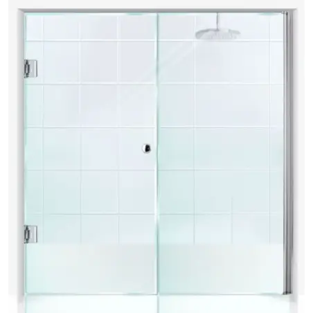 Nicheløsning med dør og fastvæg i 8 mm på specialmål