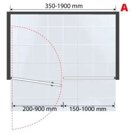Nicheløsning dør/væg 8 mm, B: max 1900 x H: max 1950mm - på specialmål