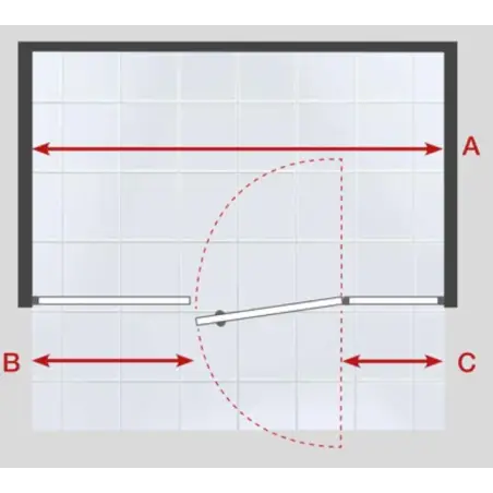 Nicheløsning dør på væg + væg 8 mm, B: op til 2400 x H: max 2000mm - på specialmål