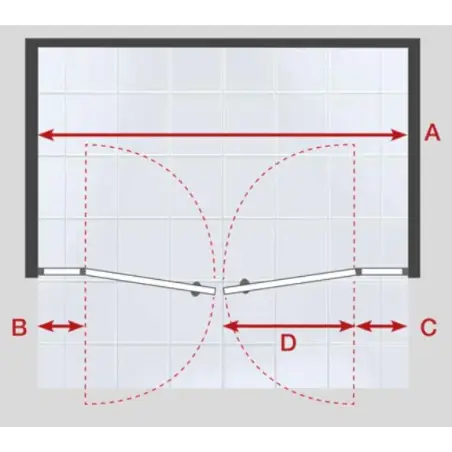 Nicheløsning 2 stk dør på væg 8 mm, B: op til 2800 x H: max 2000mm - på specialmål