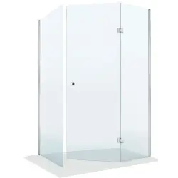 Hjørne bruseløsning på specialmål i 8 mm glas