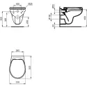 Ideal standard Børma Eurovit væghængt toilet inkl. sæde med softclose