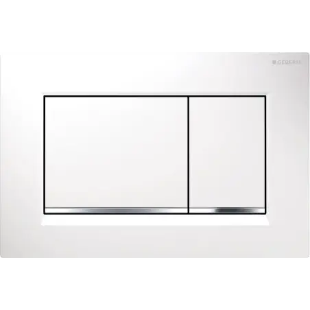 Geberit Sigma 20, kantet betjeningsplade - Hvid/krom