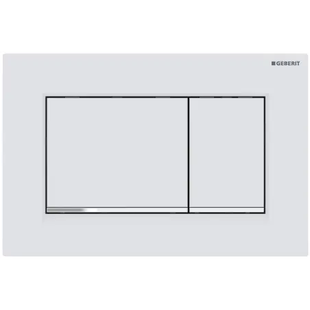 Geberit Sigma 20, kantet betjeningsplade - Mat hvid/krom - Easy-clean