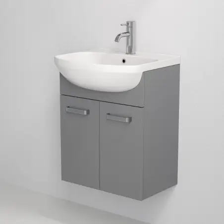 Vang baderumsmøbel med spejlskab, mat grå - 56 x 60 cm