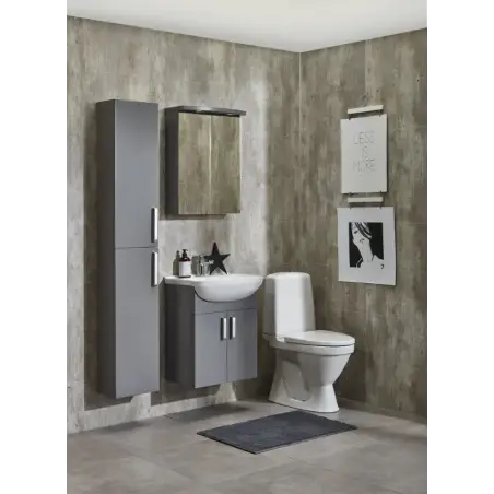 Vang baderumsmøbel med spejlskab, mat grå - 56 x 60 cm