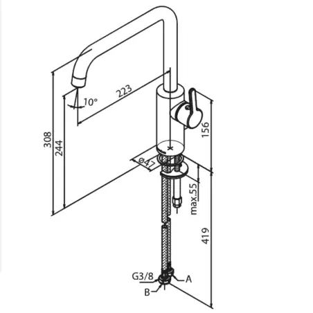 Damixa Silhouet køkkenarmatur - Mat sort
