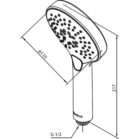 Damixa Silhouet håndbruser med 3 stråletyper - Børstet messing