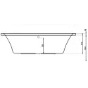 Danline Copenhagen rektangulært badekar - 160 x 75 cm