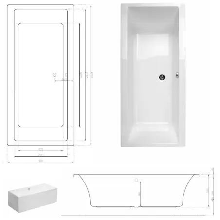 Danline Copenhagen spabad, guld-pakke - 190 x 90 cm