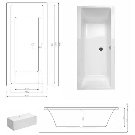 Danline Copenhagen spabad, platin-pakke - 180 x 80 cm