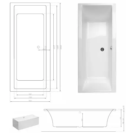 Danline Copenhagen spabad, platin-pakke - 200 x 90 cm
