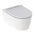Geberit One væghængt toilet, inkl. sæde med Quick release & softclose - hvid/krom