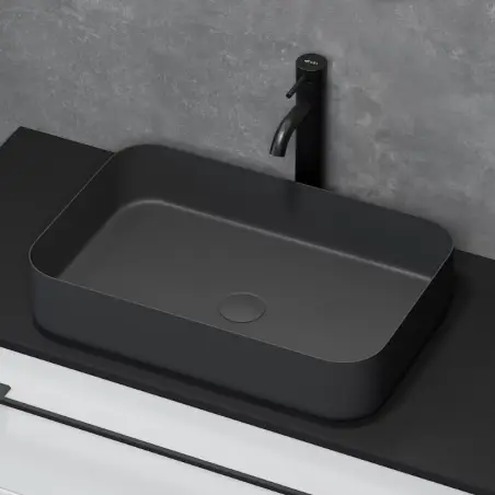 Ljørdal fristående bordvask i mat sort - 52 x 34 cm