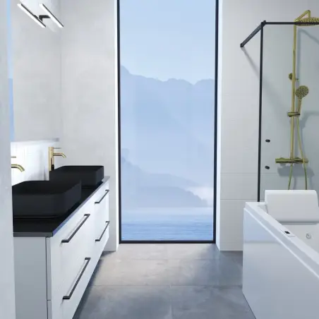 Ljørdal fristående bordvask i mat sort - 52 x 34 cm