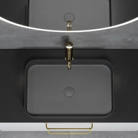 Ljørdal fristående bordvask i mat sort - 52 x 34 cm