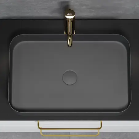 Ljørdal fristående bordvask i mat sort - 52 x 34 cm