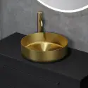 Lillestrøm fristående bordvask i børstet messing - Ø40 cm