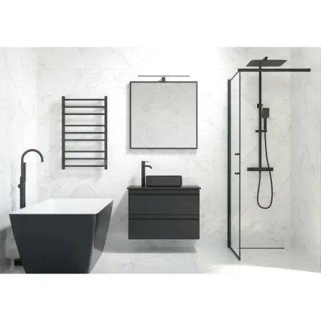 Larvik fristående bordvask i mat sort - 40,6 x 40,6 cm