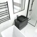 Larvik fristående bordvask i mat sort - 40,6 x 40,6 cm