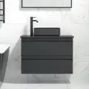 Larvik fristående bordvask i mat sort - 40,6 x 40,6 cm