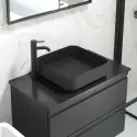 Larvik fristående bordvask i mat sort - 40,6 x 40,6 cm