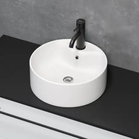 Vikedal fristående bordvask i hvid - Ø38 cm