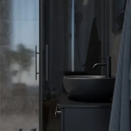 Tromsø fristående bordvask i sort - 59,5 x 41 cm