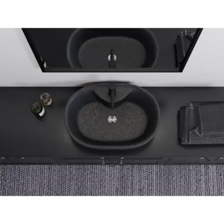 Tromsø fristående bordvask i sort - 59,5 x 41 cm