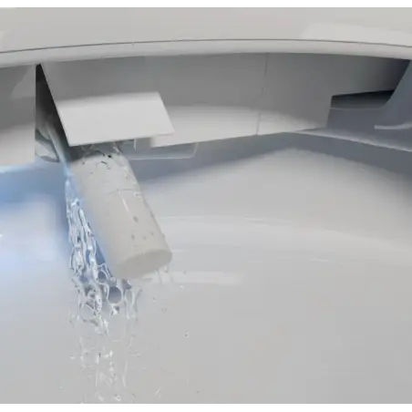 Væghængt duschtoilet inkl. soft-close toiletsæde, uden skyllekant