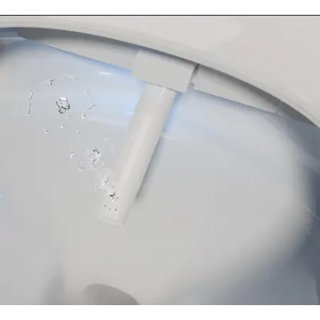 Væghængt duschtoilet inkl. soft-close toiletsæde, uden skyllekant