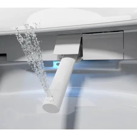 Væghængt duschtoilet inkl. soft-close toiletsæde, uden skyllekant