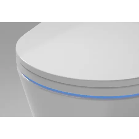 Væghængt duschtoilet inkl. soft-close toiletsæde, uden skyllekant